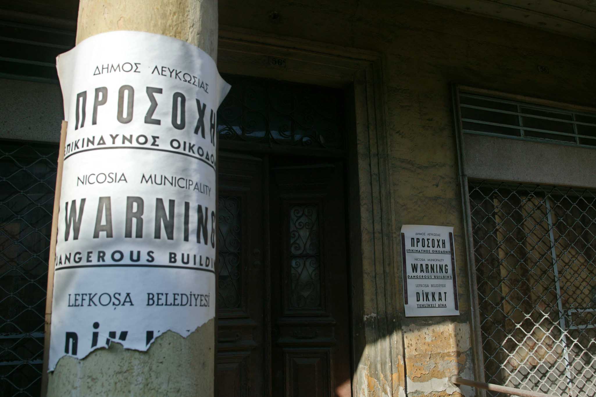 cover 268 buildings in Nicosia declared dangerous