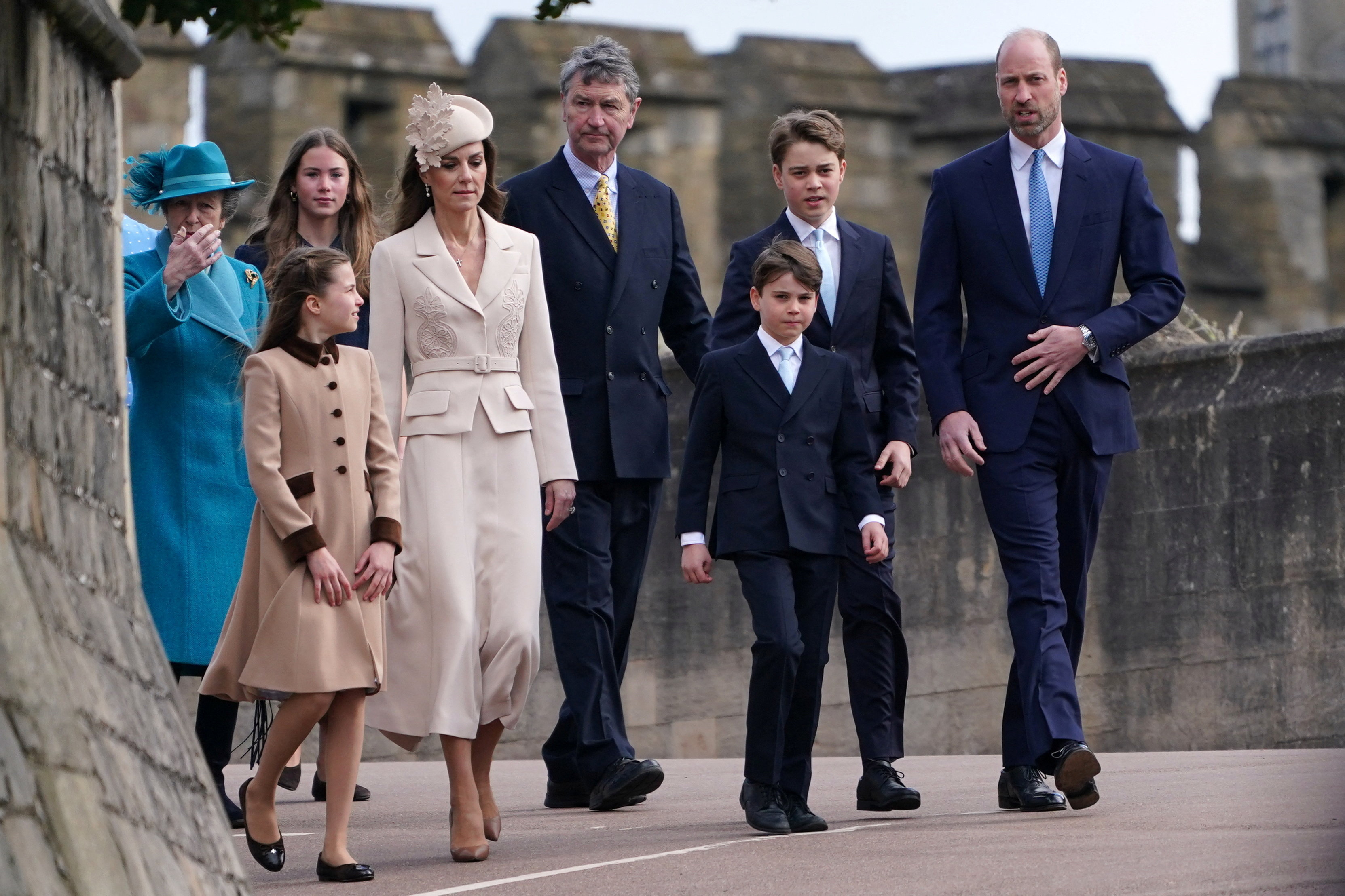 image British royals gather for Easter service, with Andrew and his family absent