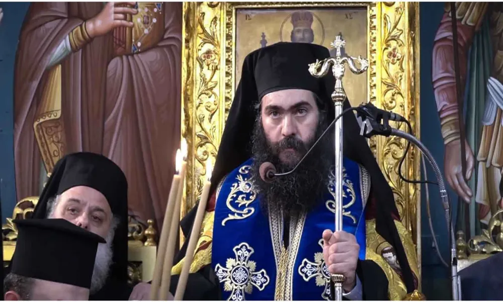 cover Former bishop Tychikos and priest in altercation during church service in Paphos