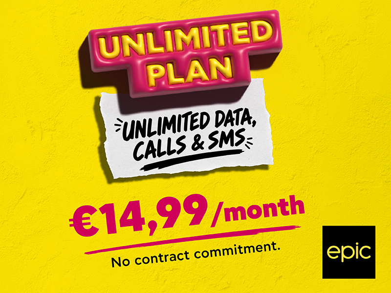 cover Everything unlimited with Epic for just €14.99/month and no contract