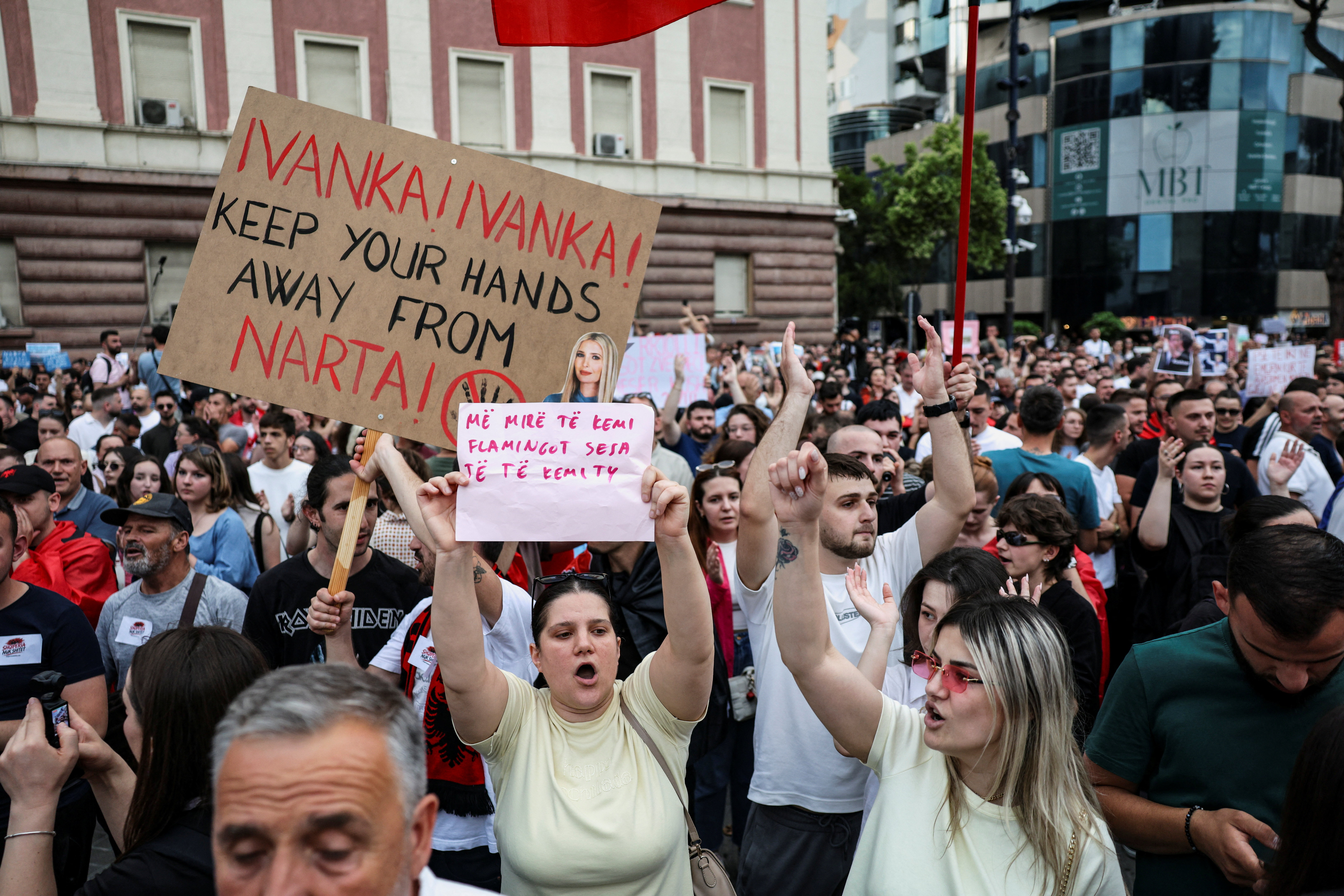 cover &#8216;Albania is not for sale&#8217;, protesters say over Kushner-linked luxury resort near a protected wetland