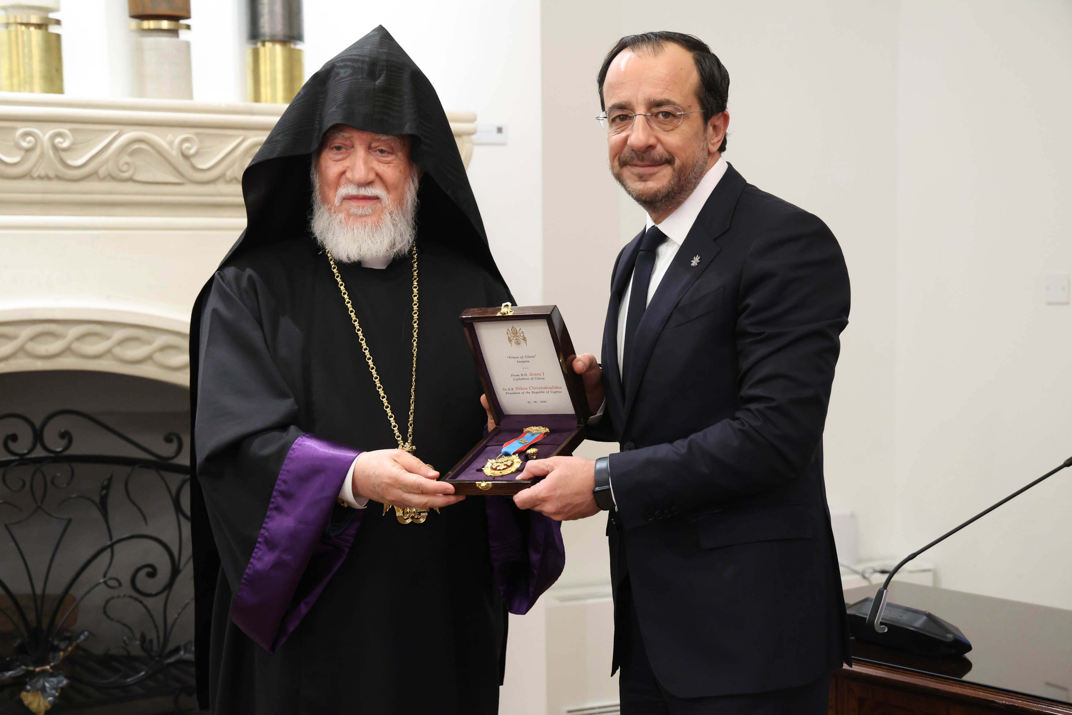 cover Christodoulides decorated for supporting Armenians