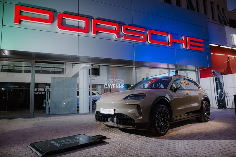 cover New Porsche Cayenne Electric unveiled at vibrant Limassol street party