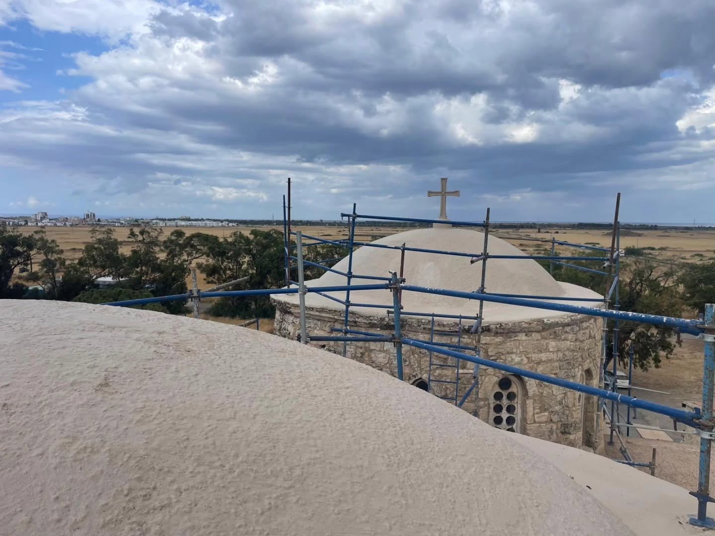 image Roof works at Saint Varnavas monastery near completion