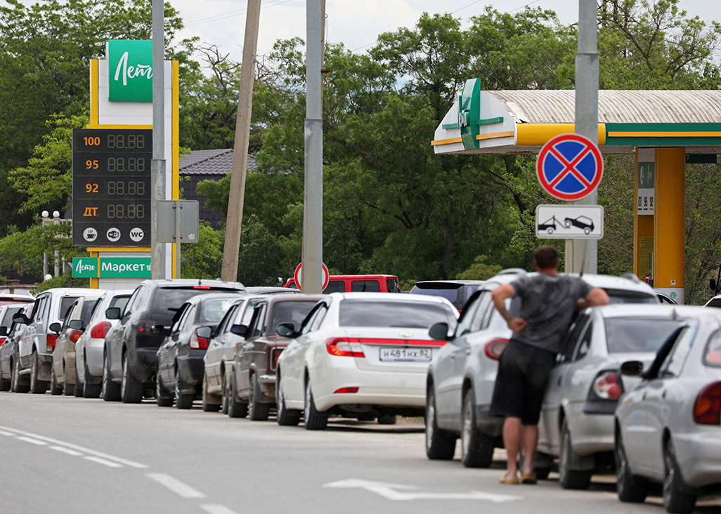cover Russian-held Crimea grapples with fuel shortages as Ukraine conducts more drone attacks
