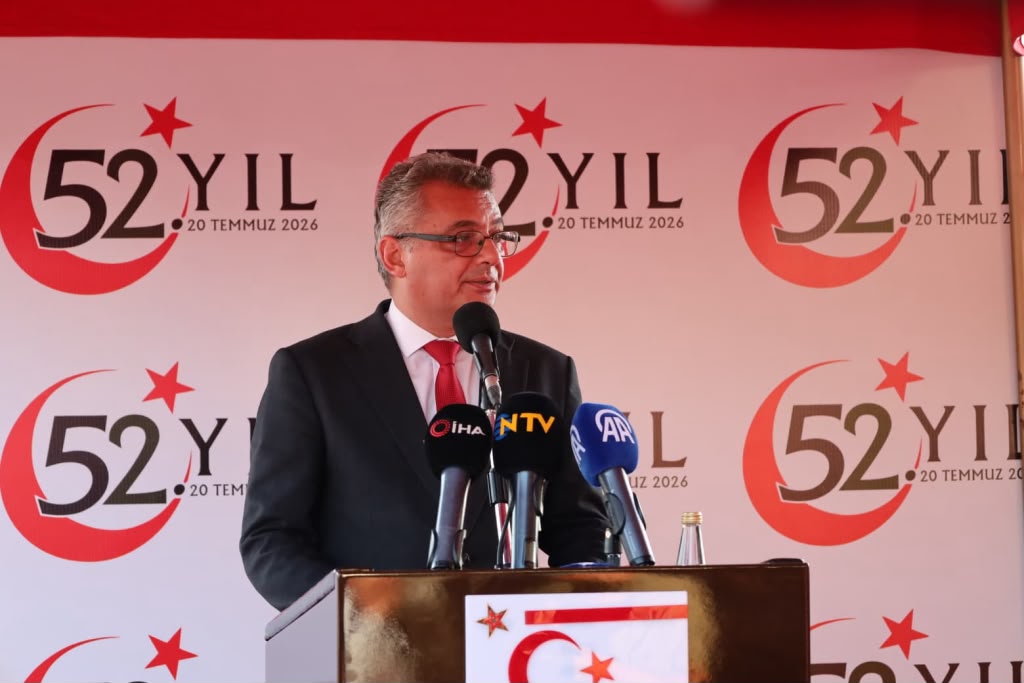 cover Erhurman stresses need for Cyprus solution in anniversary speech