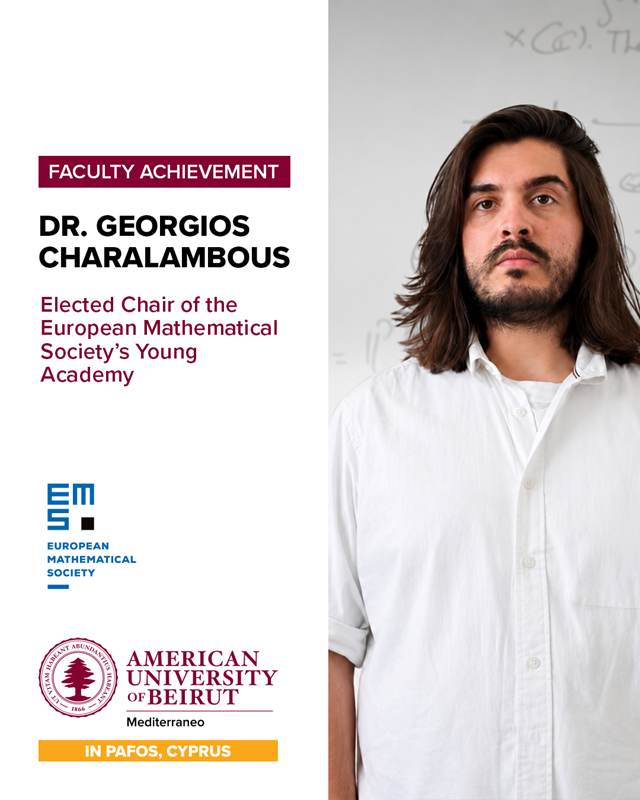 cover AUB Mediterraneo academic Charalambous elected EMS Young Academy Chair