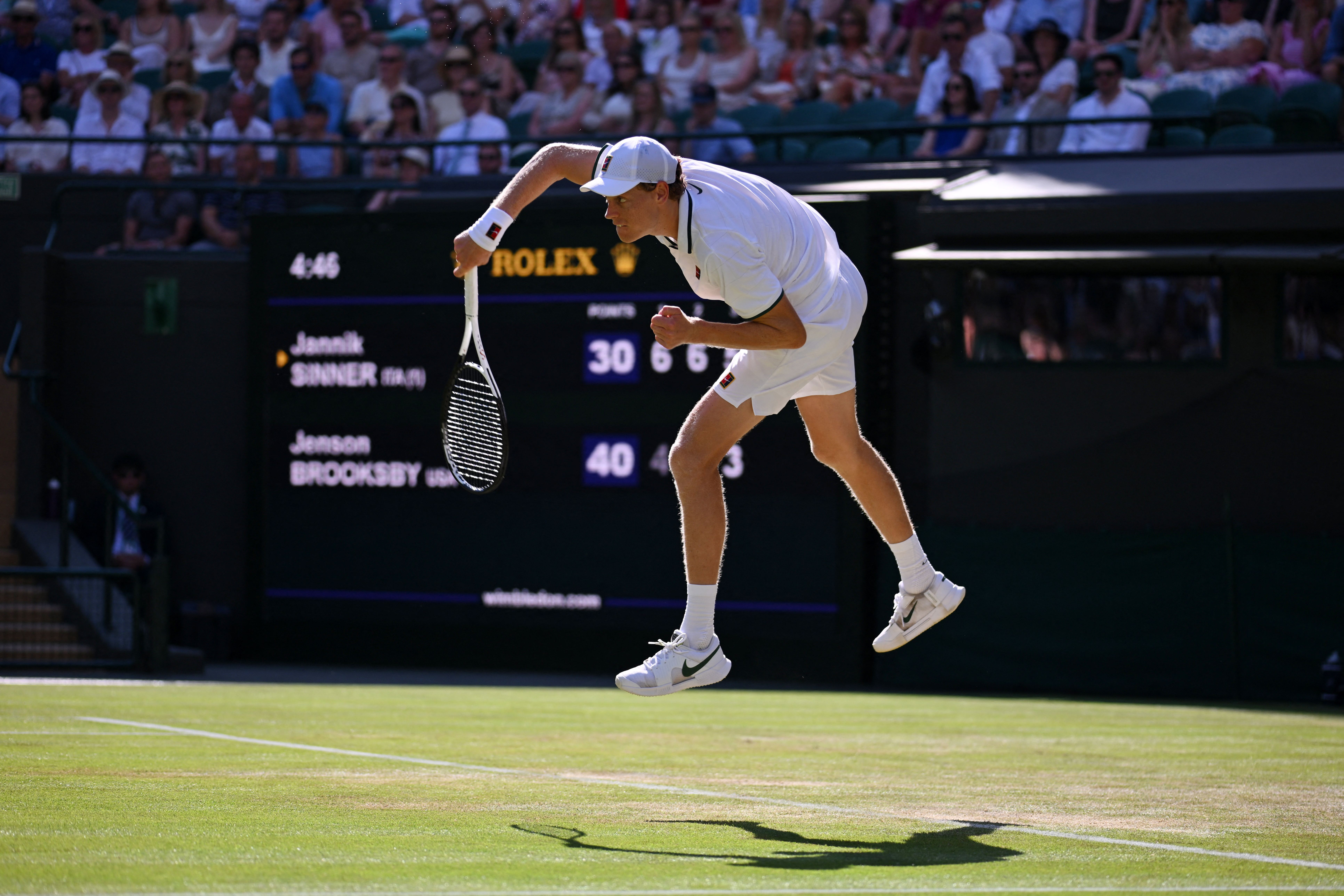 cover Sinner beats the heat and breezes past Brooksby into Wimbledon fourth round