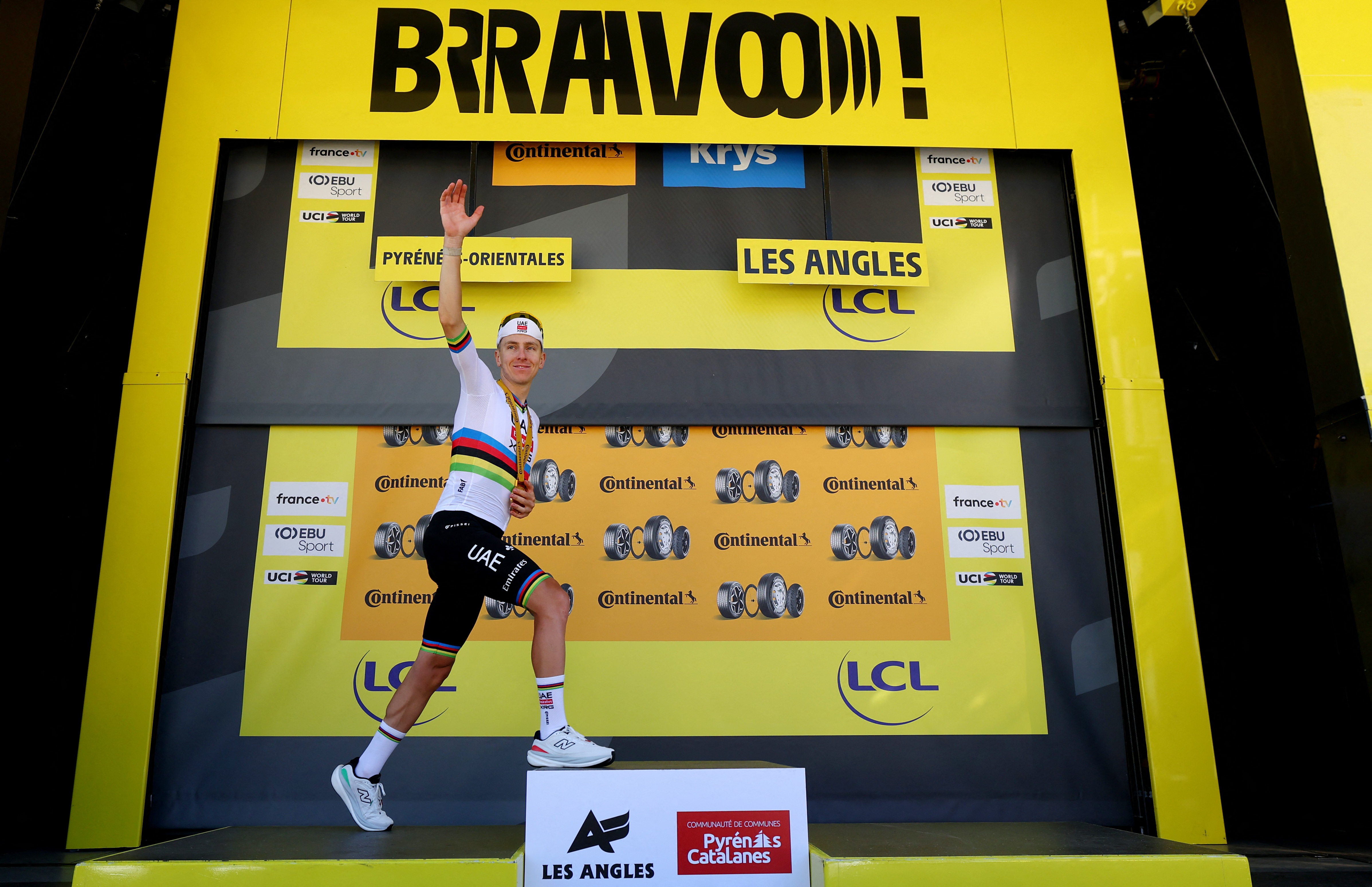 cover Pogacar wins Tour stage three to take yellow jersey from Vingegaard
