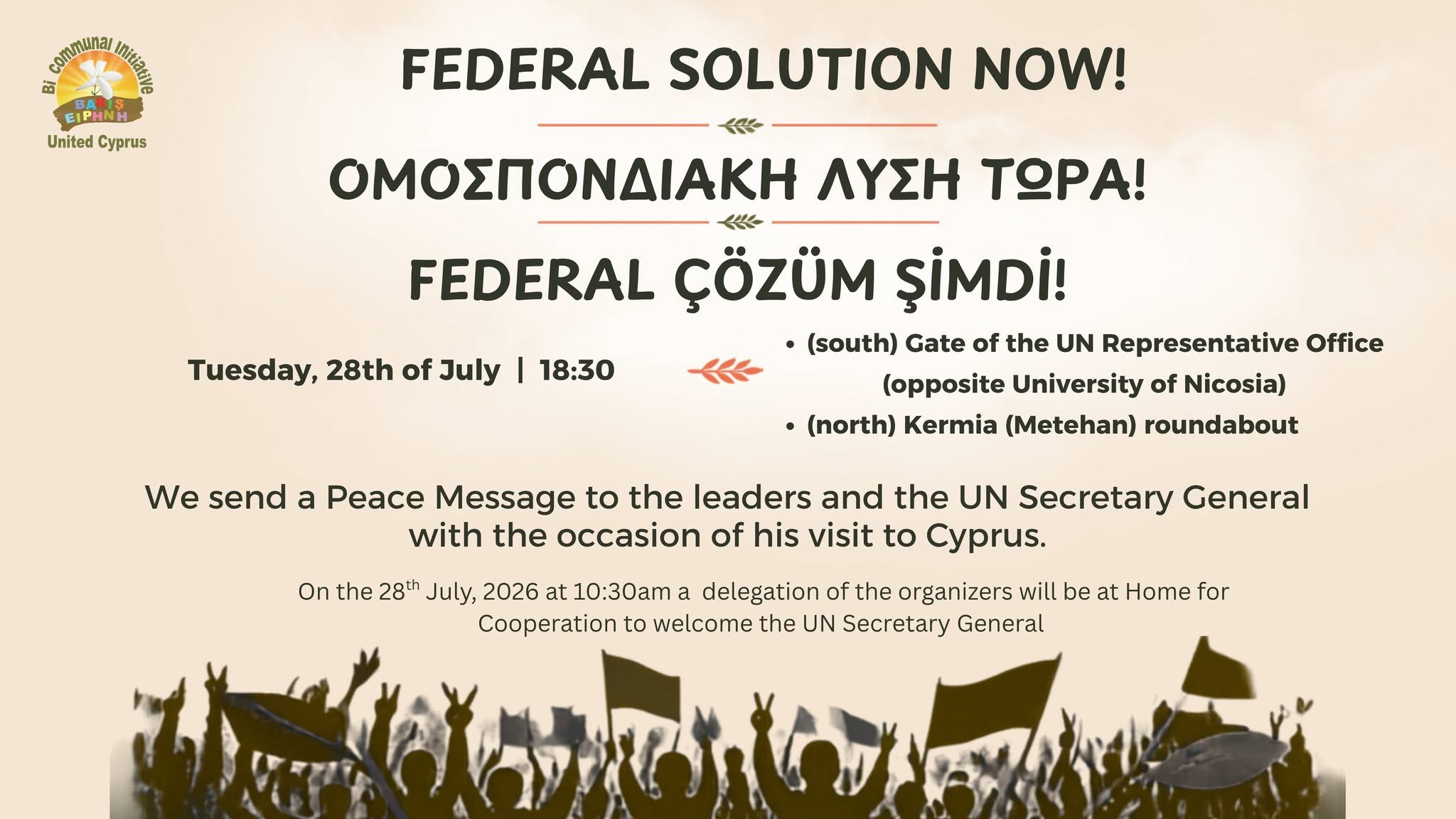 cover Peace initiative plans bicommunal rallies during Guterres visit