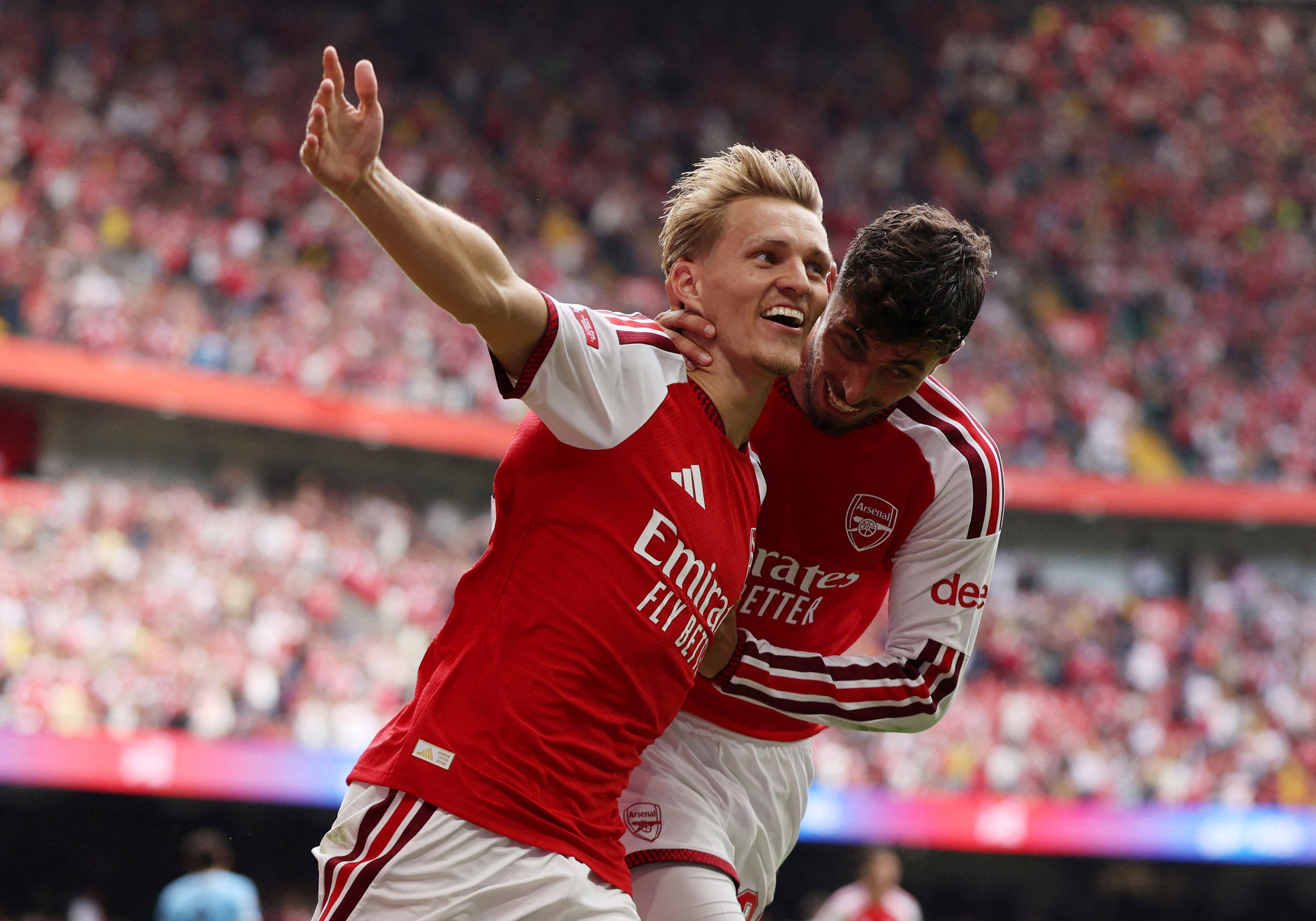 cover Arsenal beat Man City 3-0 to win Community Shield