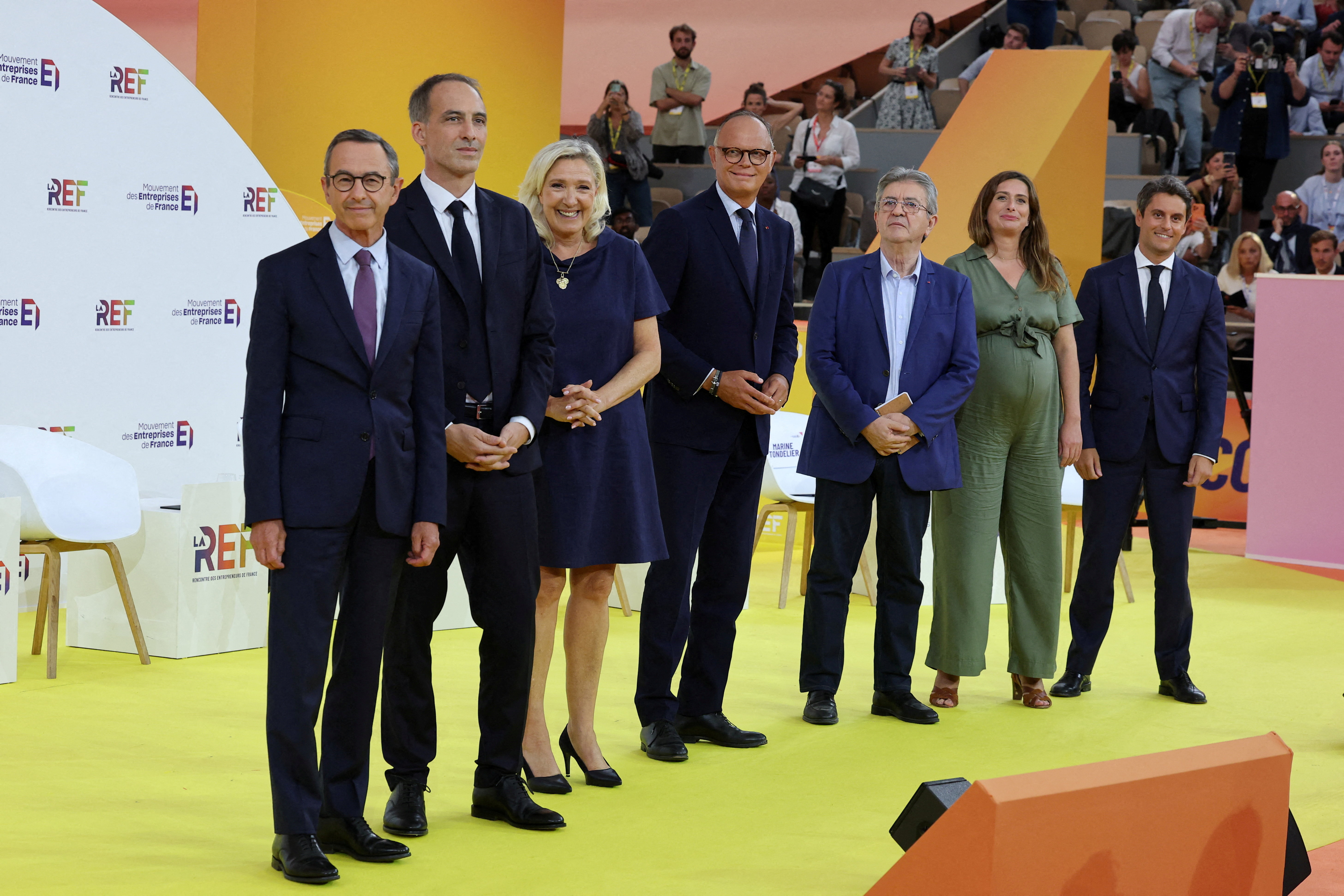 cover Le Pen seeks to woo French business leaders at first presidential debate