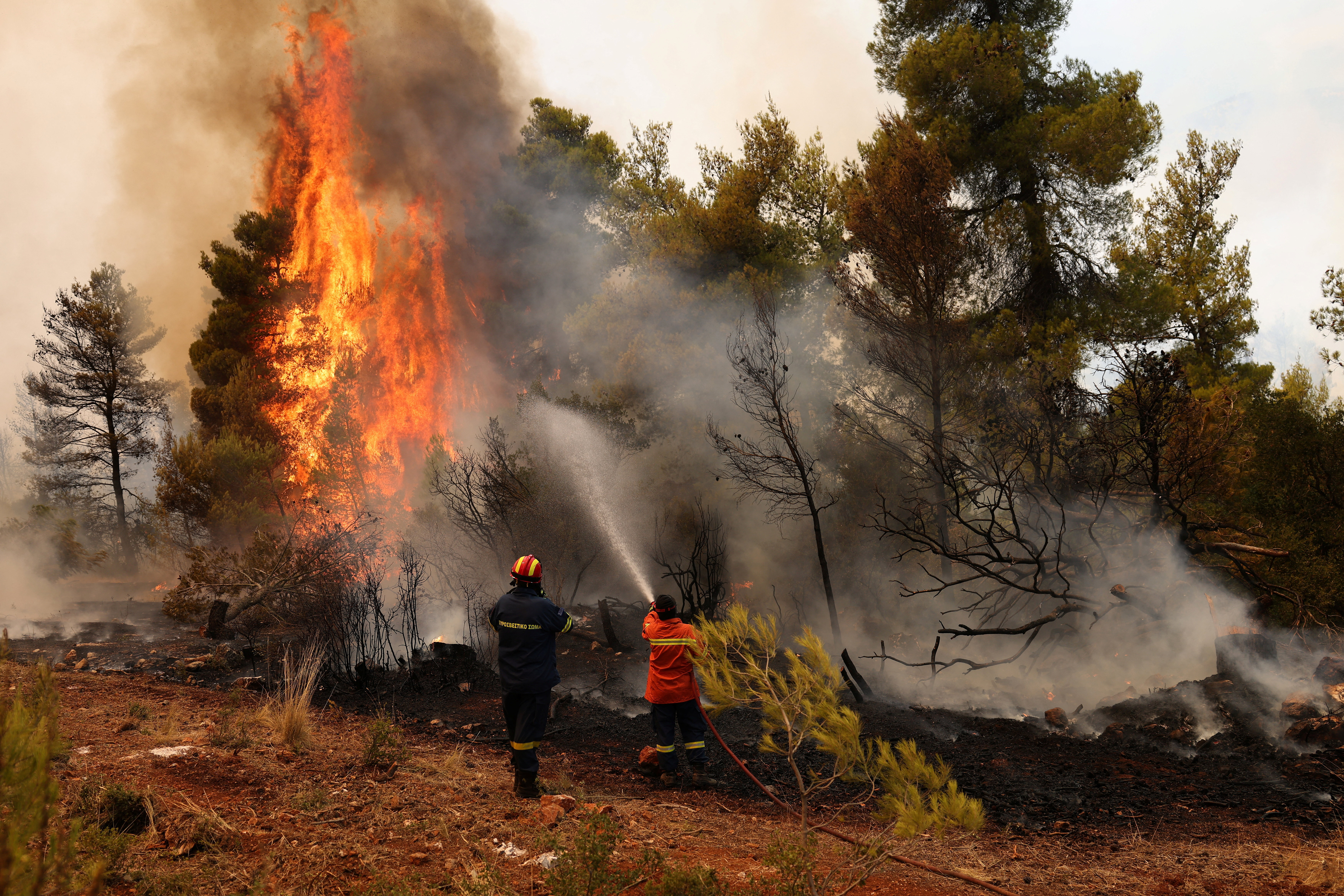 cover Greece battles wildfires, Hungary shuts nuclear power plant due to drought