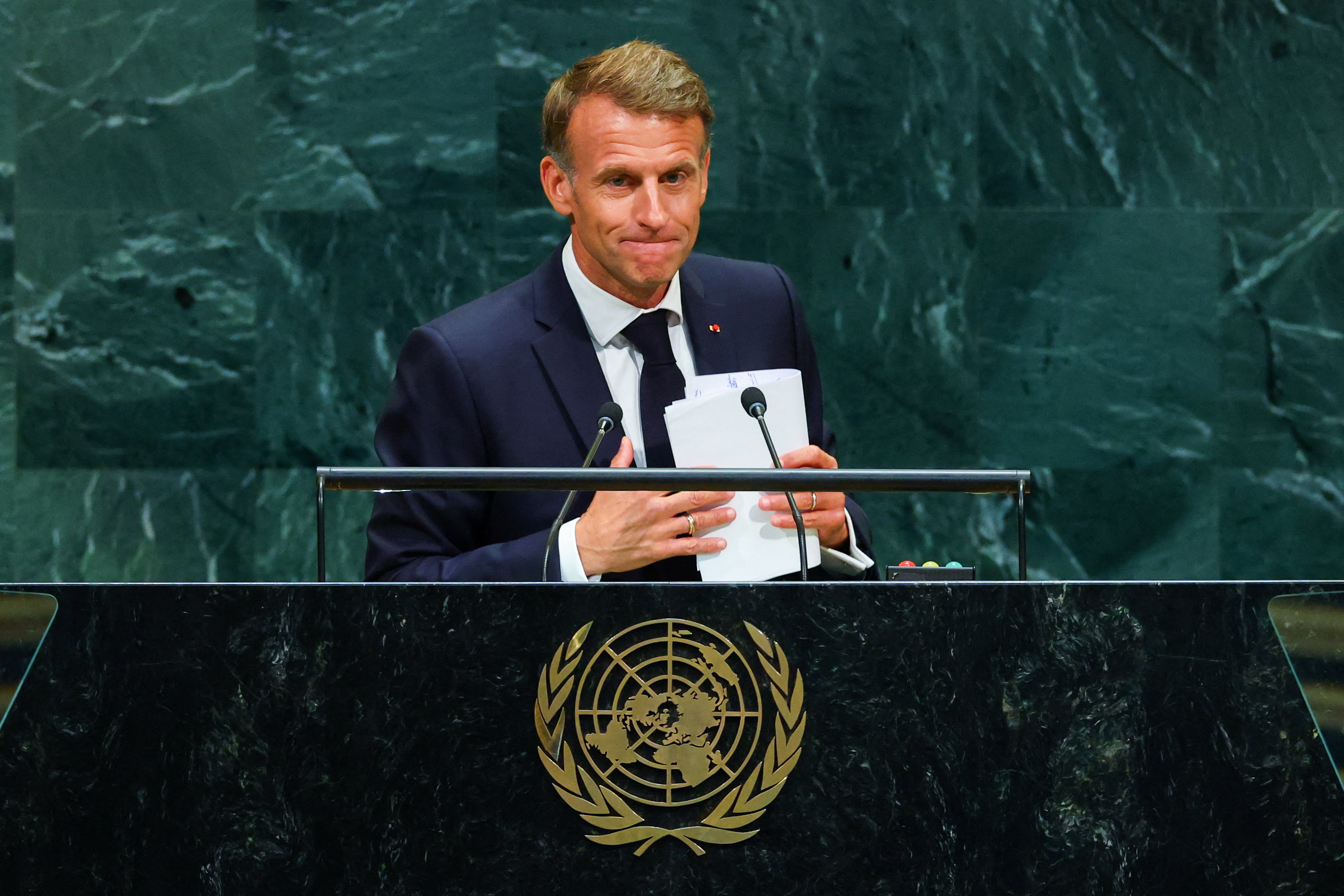 image Macron questions UN credibility over inaction on  Gaza