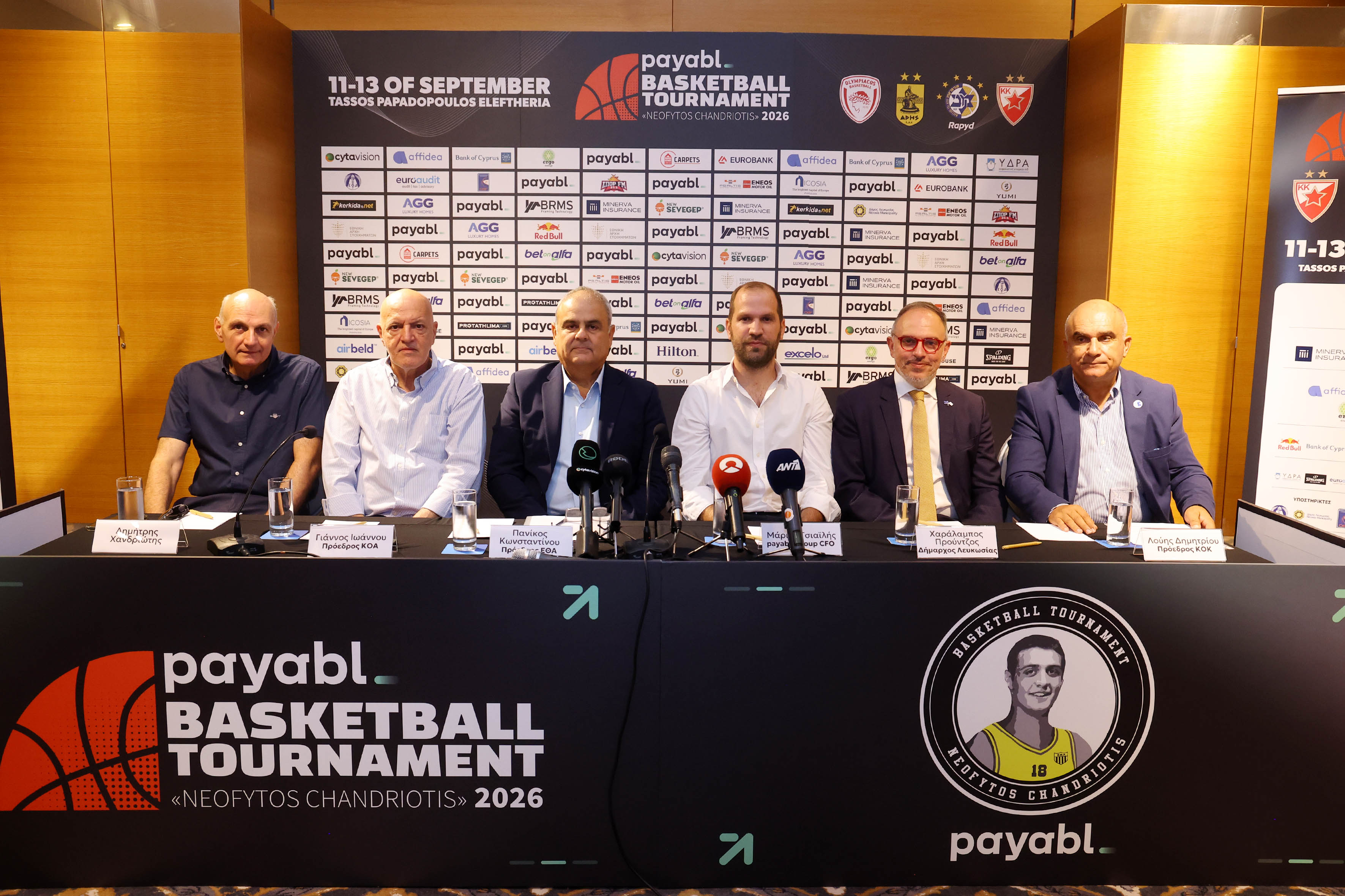 cover payabl. returns as Title Sponsor of the Neofytos Chandriotis Basketball Tournament for the third consecutive year
