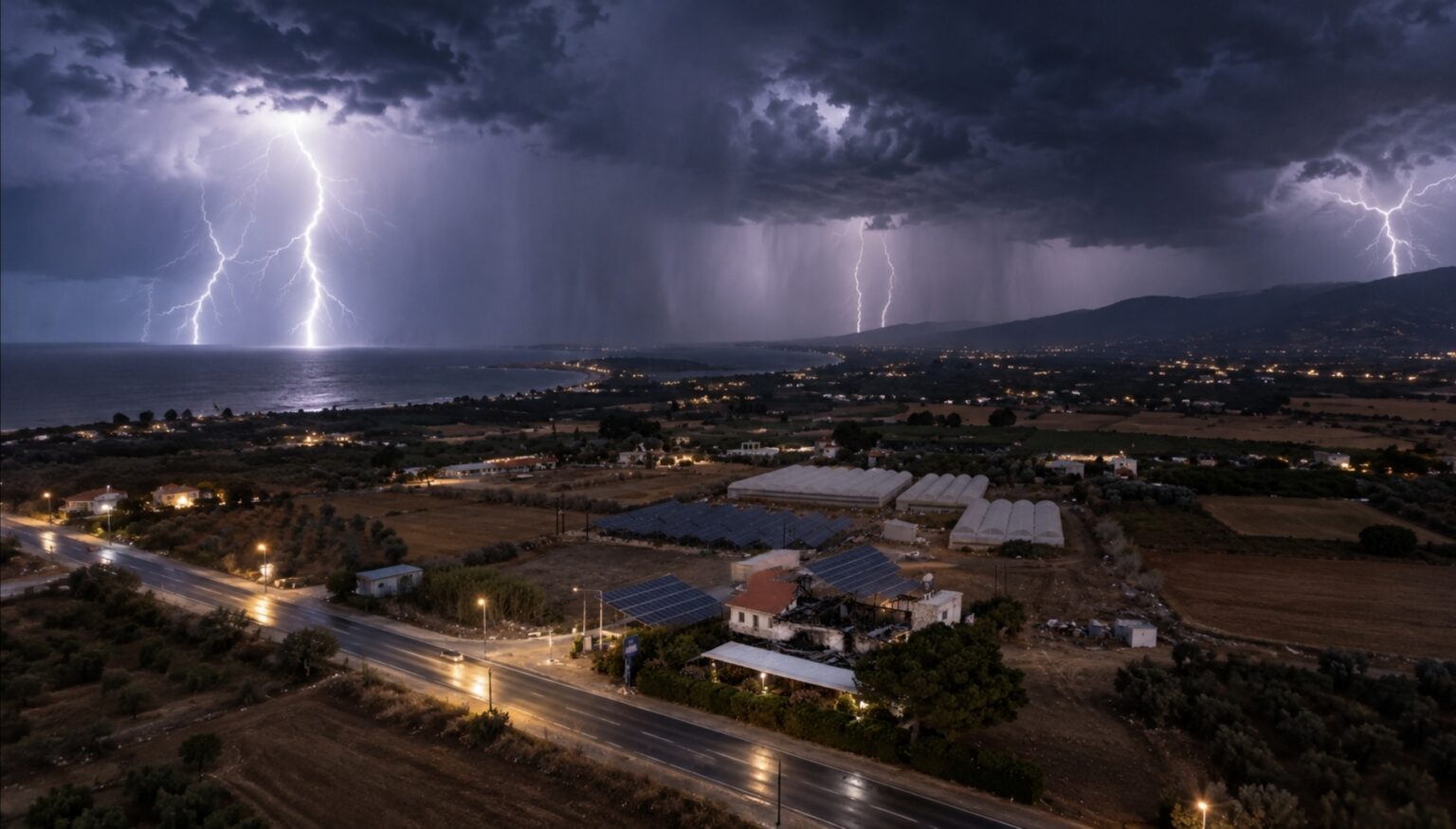 cover Lightning strikes restaurant at Lara beach
