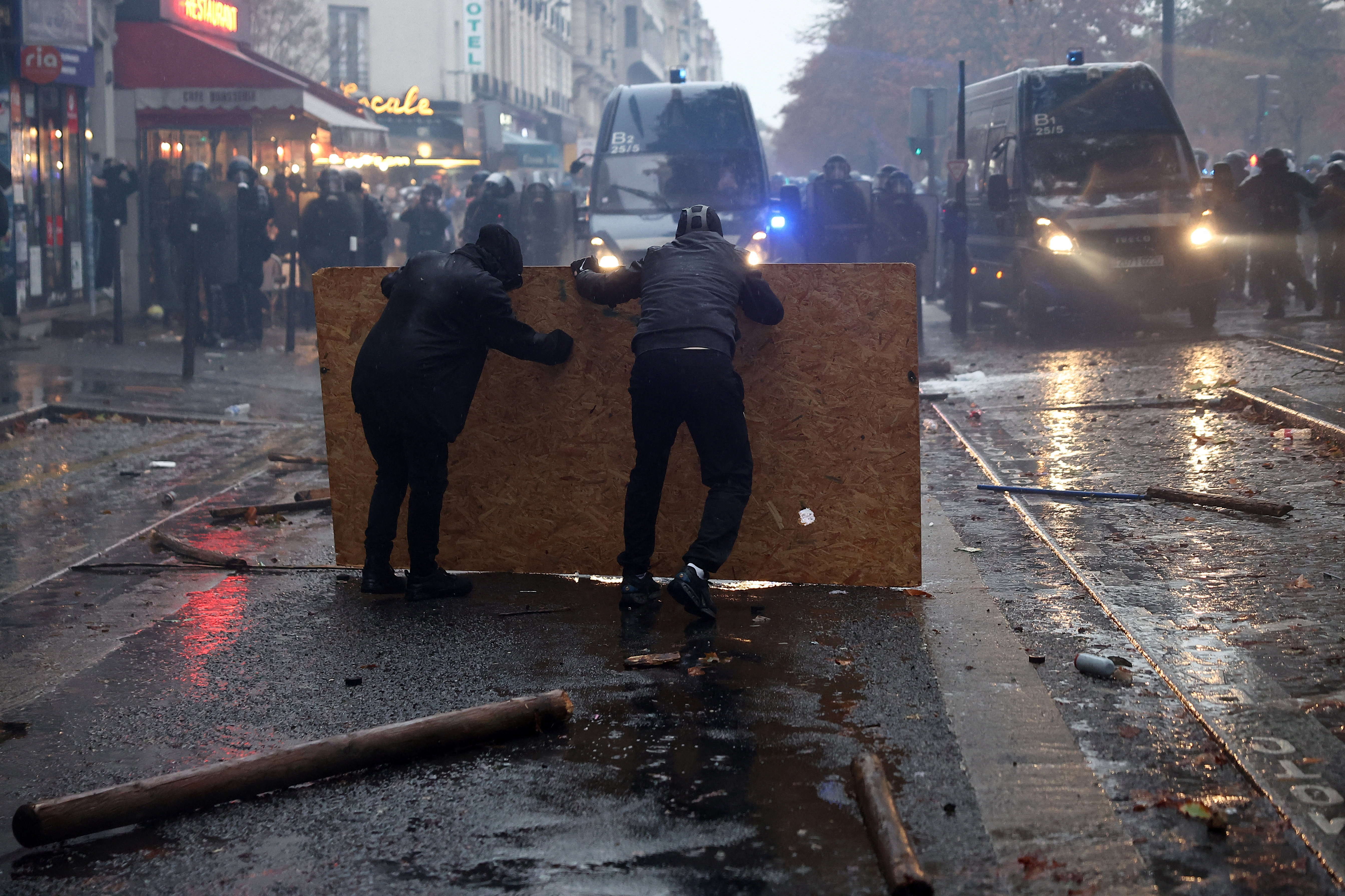 cover France protests turn violent as 410,000 march against rising living costs