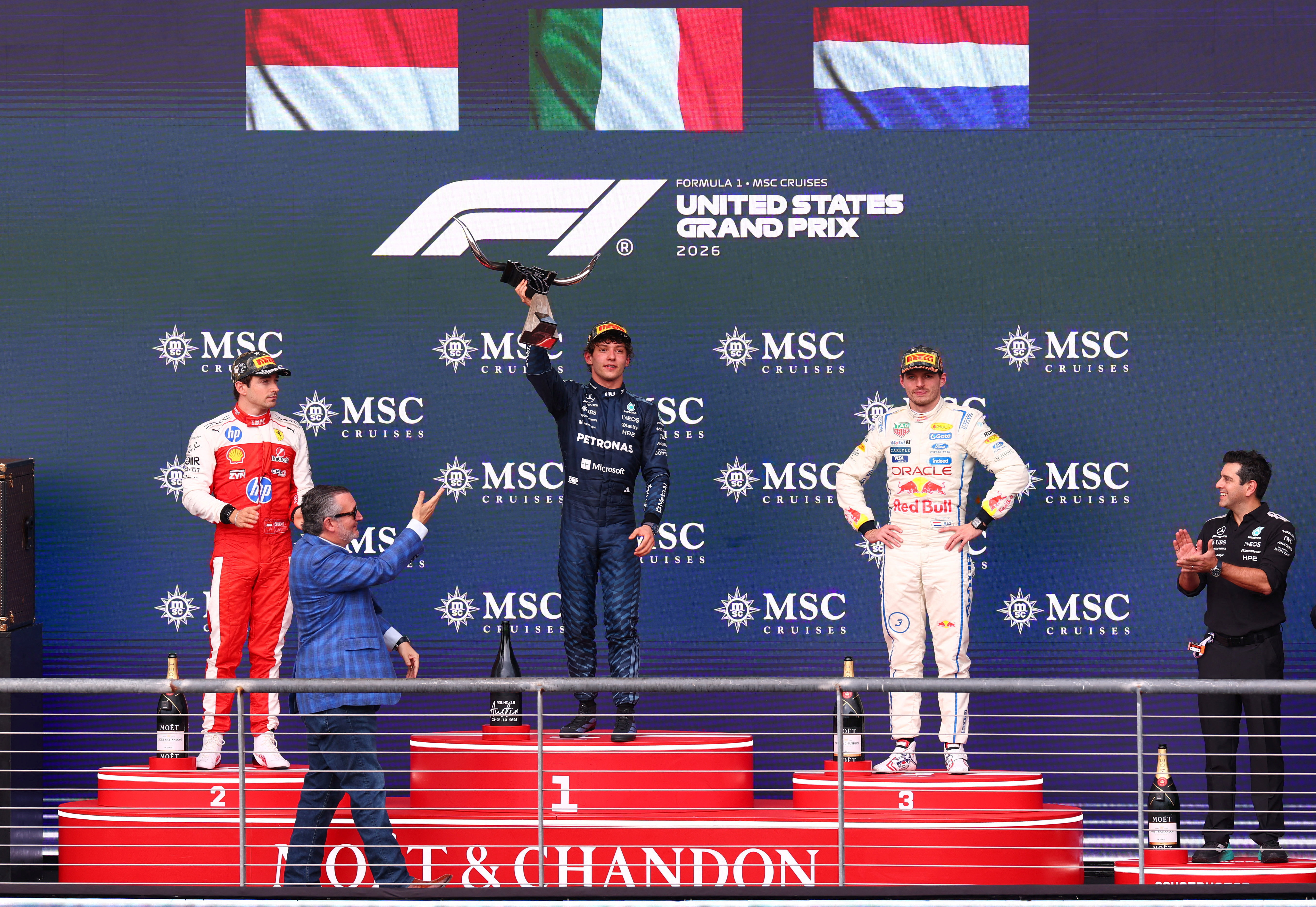 cover Antonelli wins US Grand Prix but must wait for title