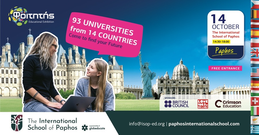 cover ISOP University Fair bringing over 90 tertiary ed institutions from 14 countries to Paphos