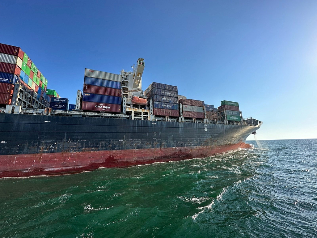 cover Greek container ship sinks after drone attack off Bulgaria