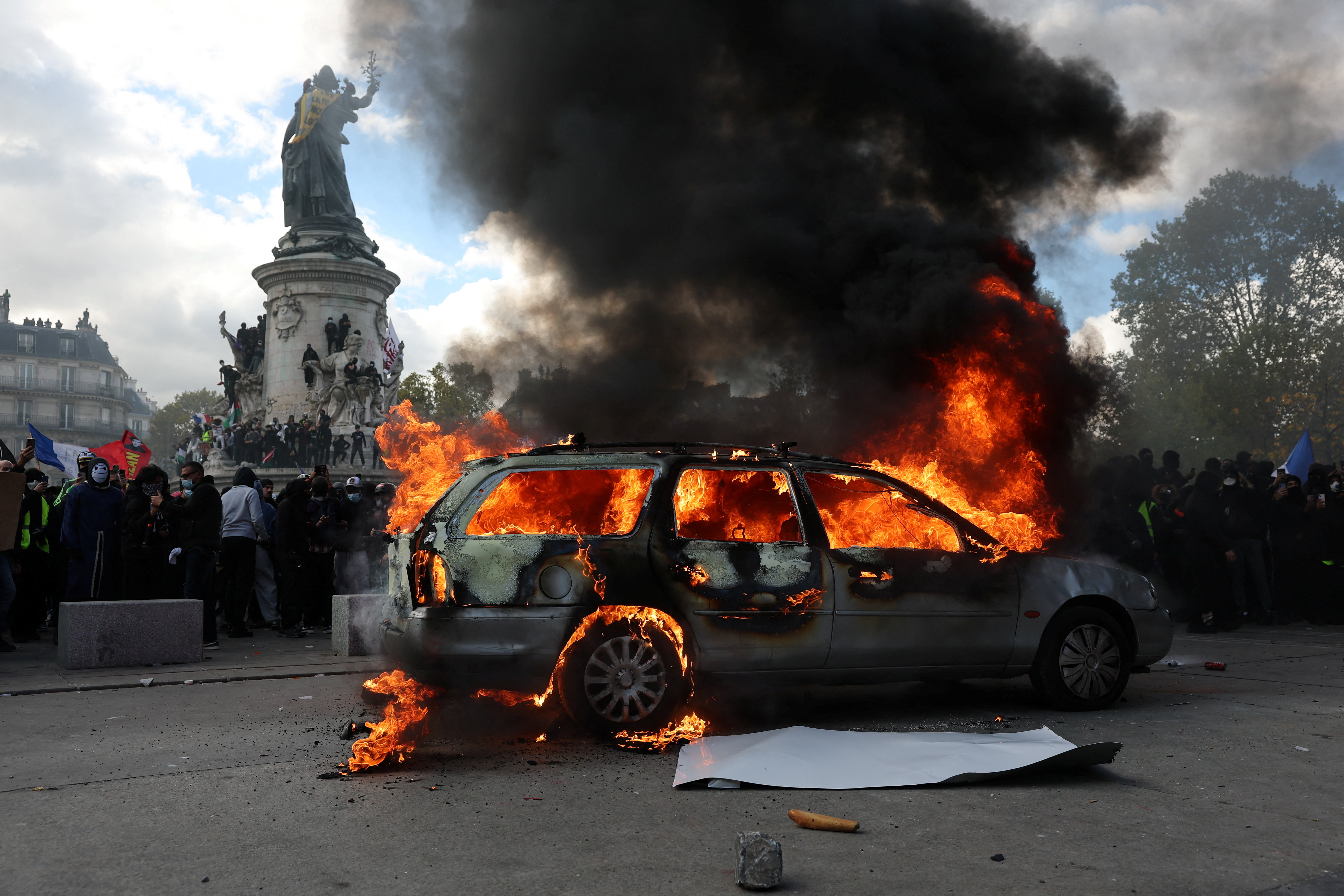 cover Tear gas, clashes hit French cities in cost-of-living protests