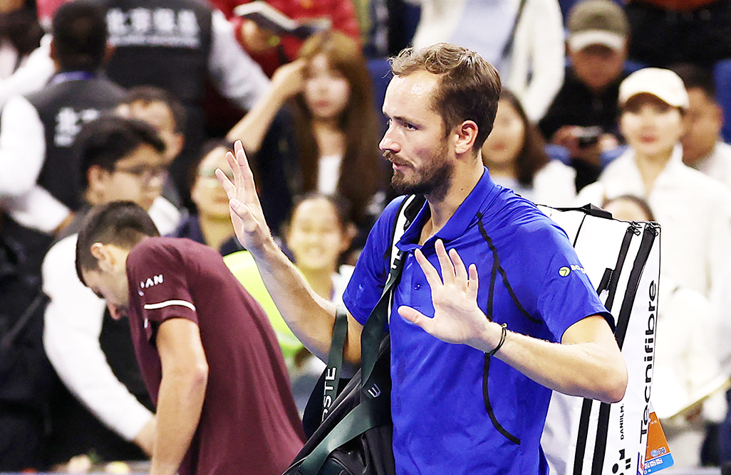 cover Medvedev disqualified from China Open semi after hitting ball into spectator&#8217;s face
