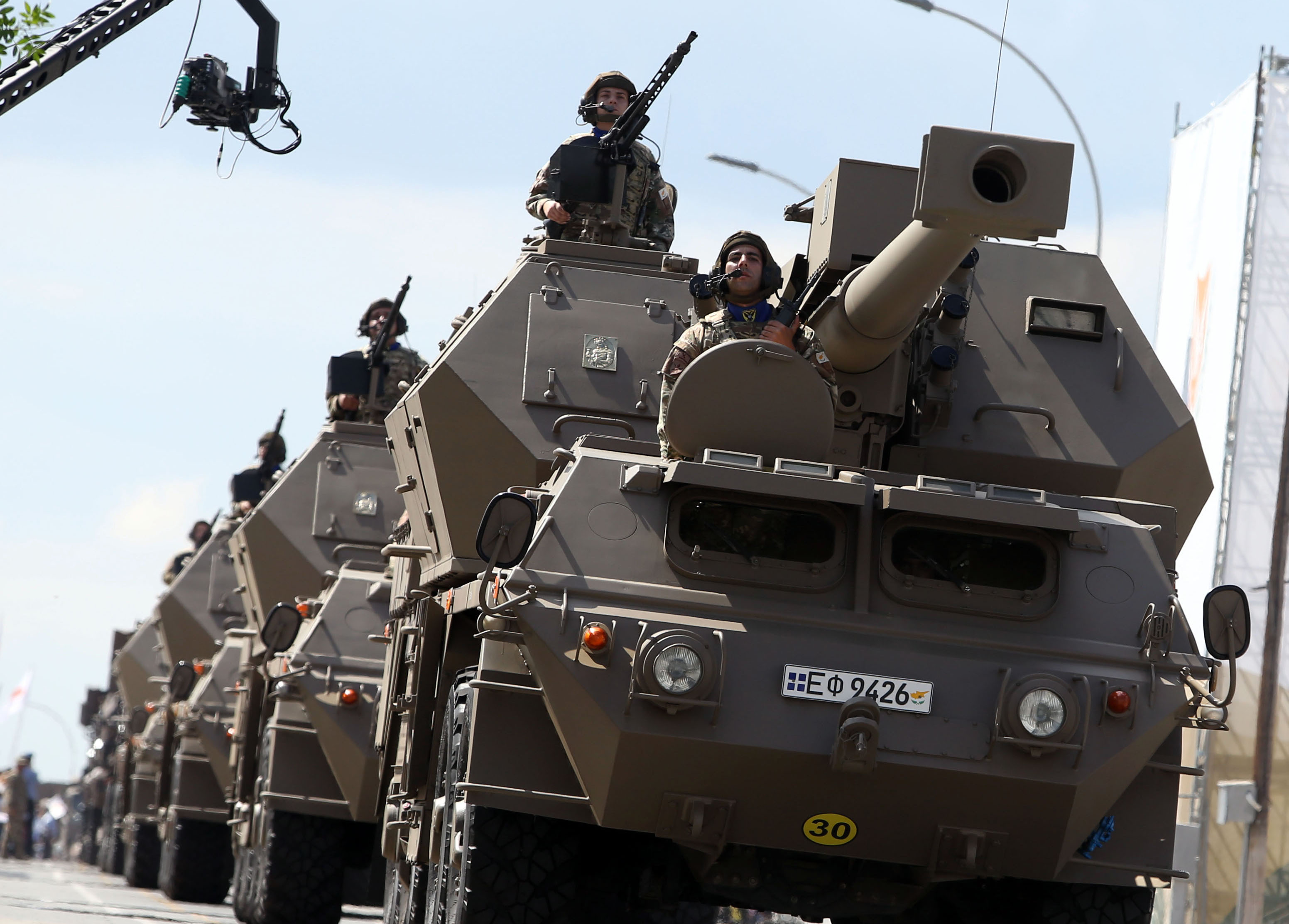 cover National Guard armoured vehicle overturns near Frenaros